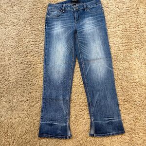 White House Black Market ~Woman Size 2~ Blue Denim The Slim Crop Jeans Stretch.